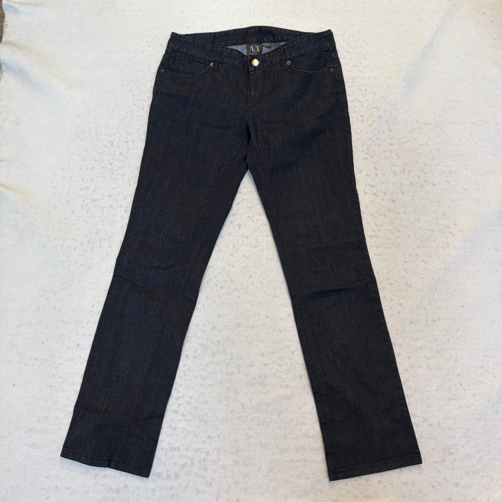 Armani Exchange Jeans Womens 6 Dark Wash Straight Leg Low Rise Denim